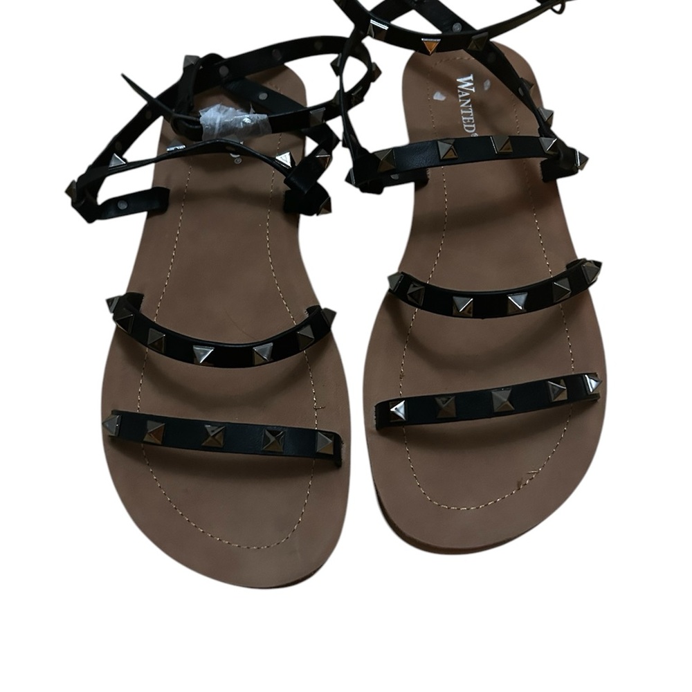 Wanted Black Strappy Sandals
